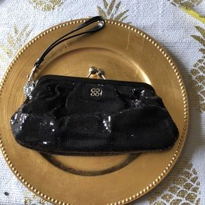Coach Black Sequin Clutch - gently used